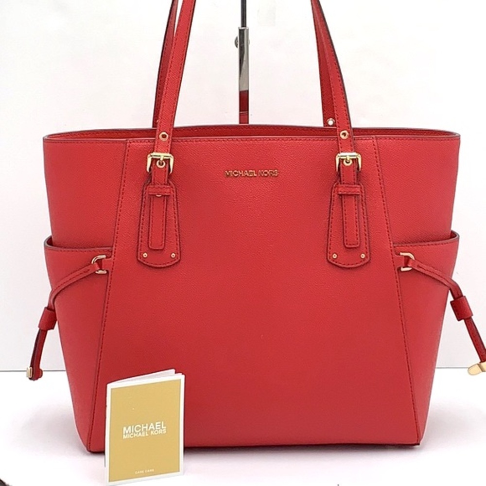 MICHAEL KORS Voyager East West Tote Crimson Color - Picture 4 of 16